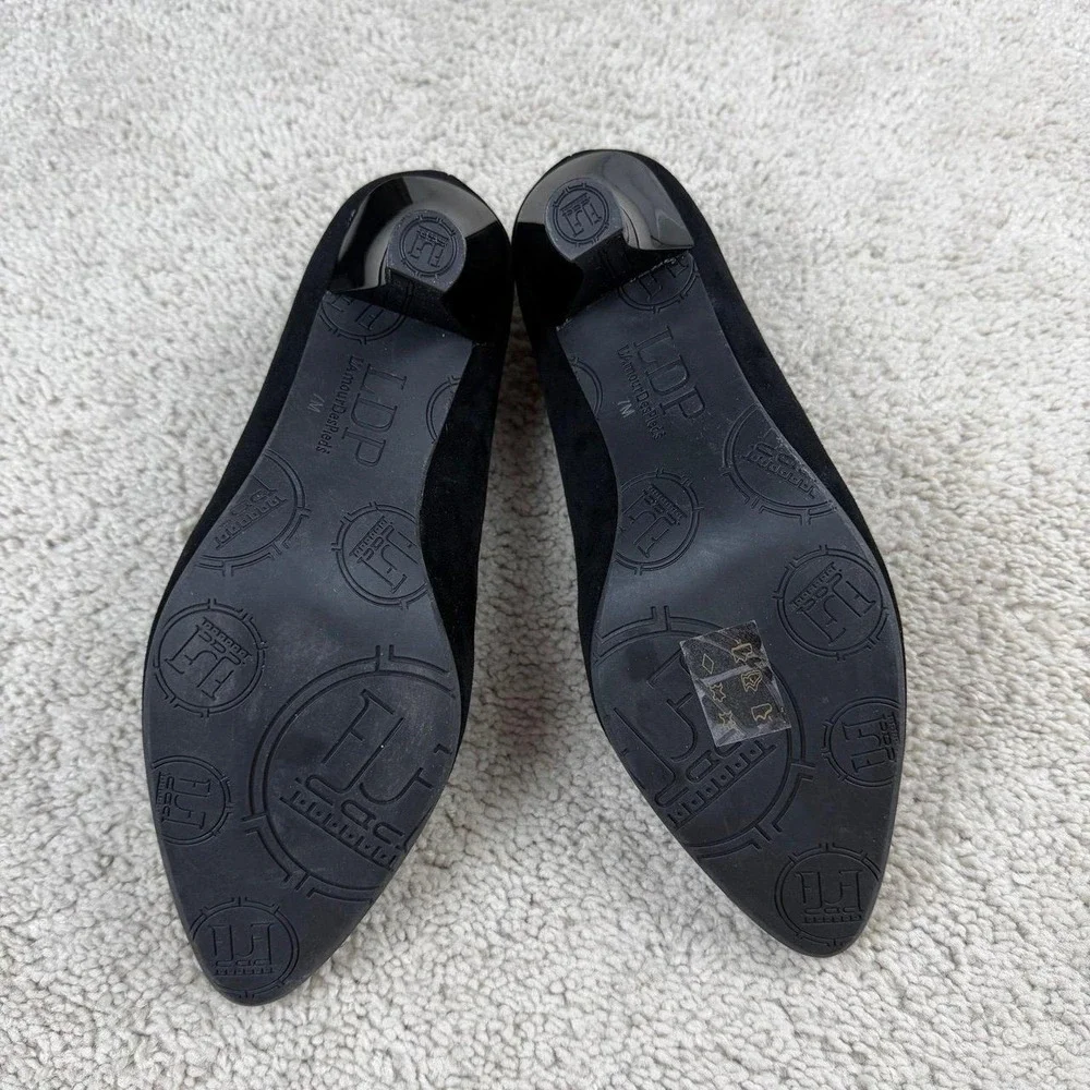 L'Amour des‎ Pieds Bambelle Pointed Toe Pump Black Suede Career Womens 7 New